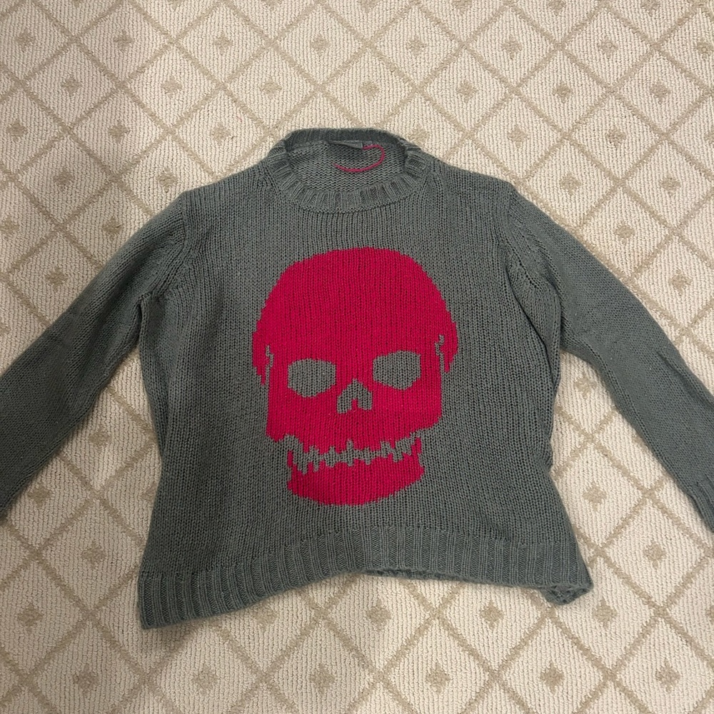 Wooden ships pink skull sweater. Worn once. Size S/M